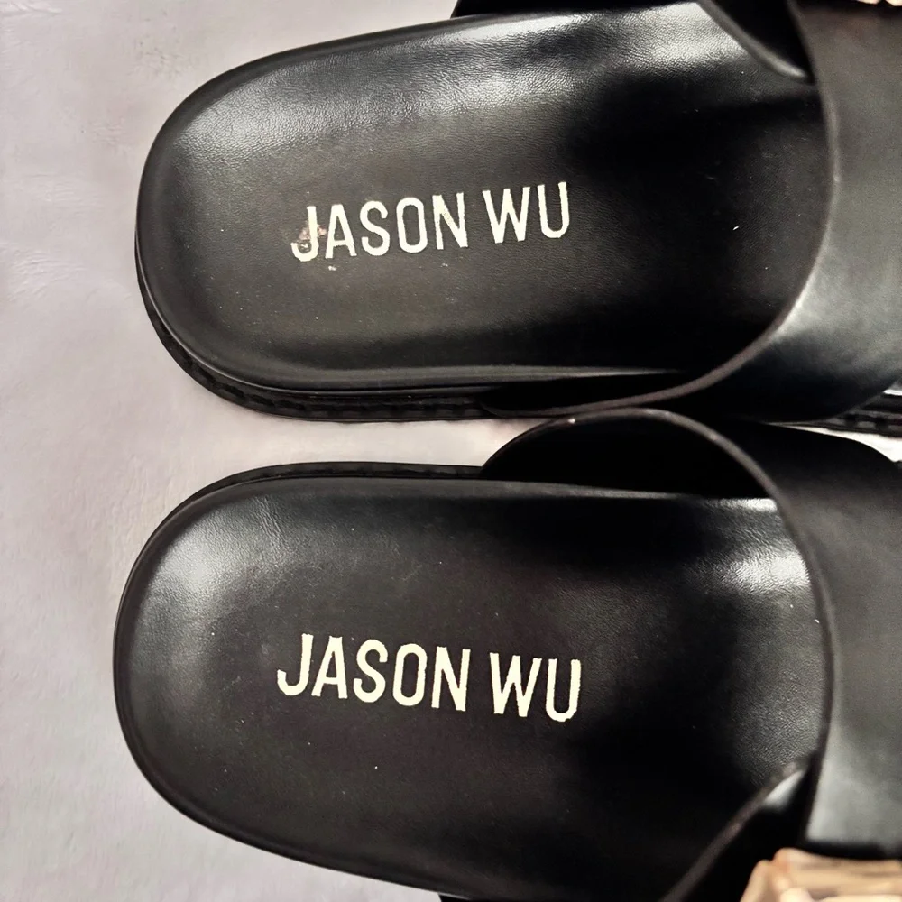 JASON WU Marzan Black Vegan Leather Luxe Slide-On Sandal--NEW--8.5 - Picture 8 of 15